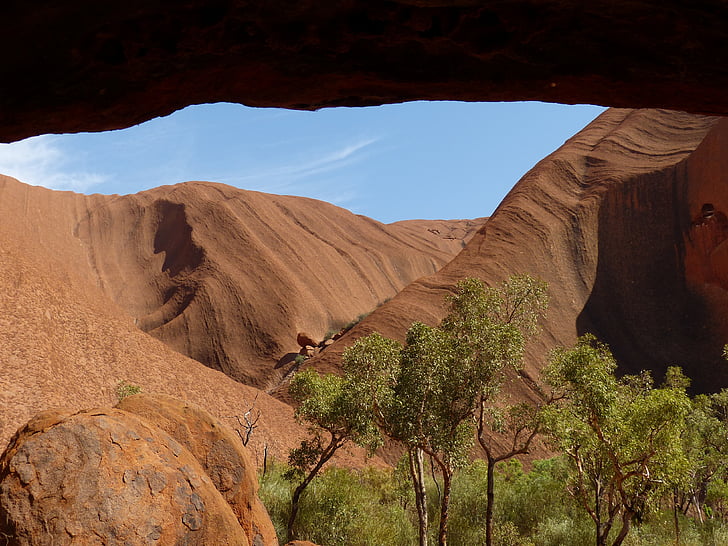 Uluru, Ayers rock, Australien, OutBack, landskap, platser av intresse, naturliga underverk