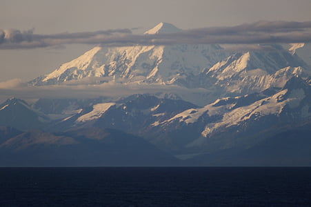 Alaska, é.-u., mer, montagnes, du Pacifique, océan, montagne