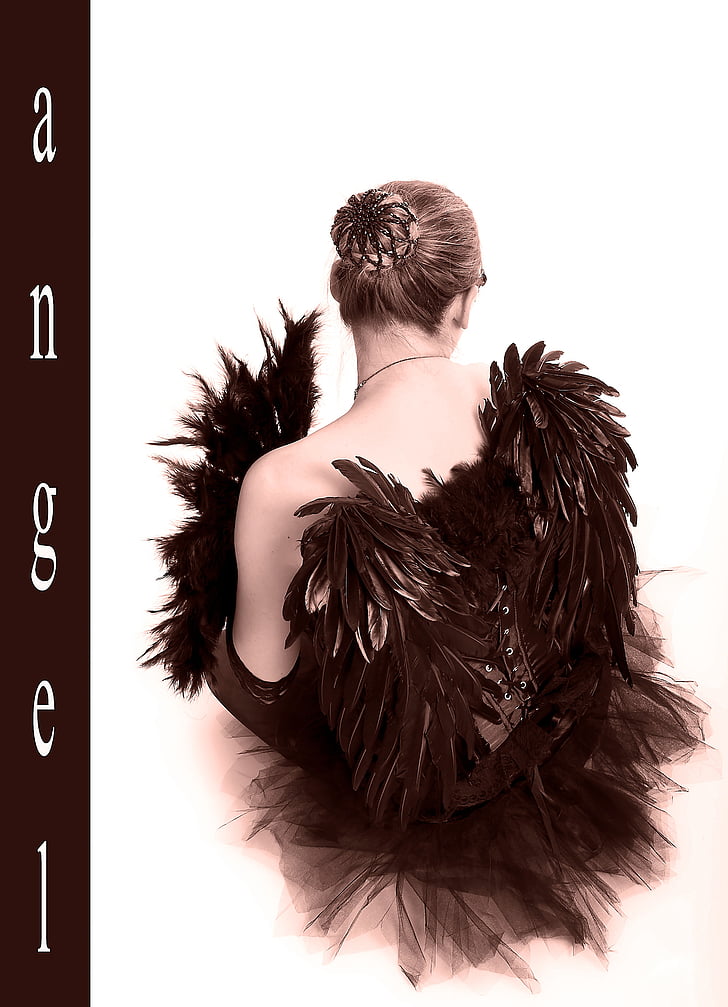 black engel, wing, woman, female, spring costume, costume, women