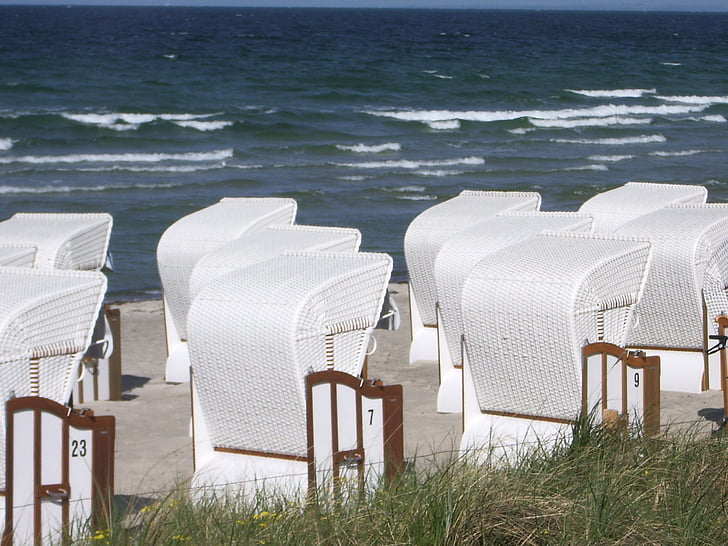 beach chair, sea, chair, rest, north sea, holiday, table