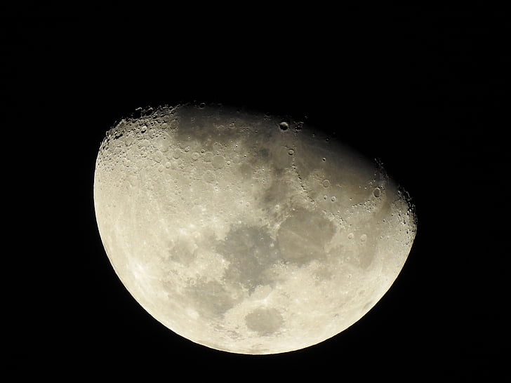 mesiac, mesačný kráter, Astronómia, lunárny, mesačný svit, kráter, noc