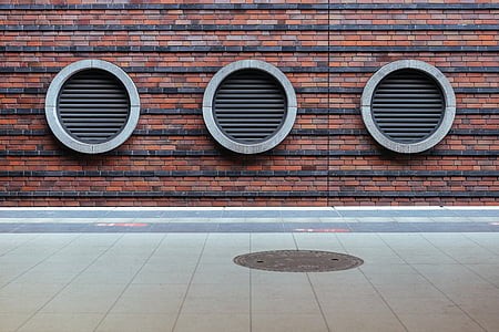 wall, bricks, modern, architecture, air, ventilation, outlet