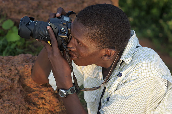 fotógrafo, fotografia, Africano, África, foto, atirar, tirando fotos