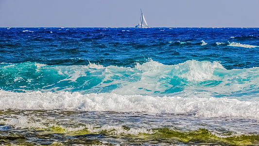 làn sóng, đập, tôi à?, Bãi biển, màu xanh, mùa hè, nước