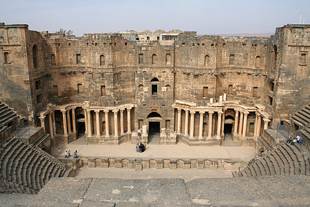 Sirija, Bosra, amfiteatras, istorija, istorijos, paskirties vietos, lieka