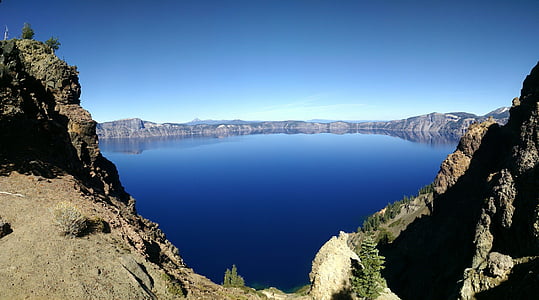crater lake, oregon, national park, blue, nature, water, landscape