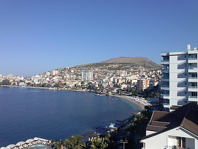το ξενοδοχείο, νερό, διακοπές, Ενοικιαζόμενα, το καλοκαίρι, Αλβανία, στη θάλασσα
