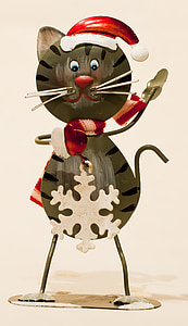 metallplater figur, katten, dekorasjon, mitbringsel, Christmas, deco, ark