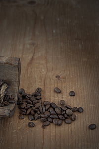 káva, kávová zrna, přírodní produkt, pražené, hnědá, tmavý, kofein