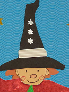 Čarovnik, čarobno klobuk, kleti, šušmar, barve, otroci, Slika
