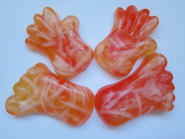 hand foot, soap, kid, cute, children's soap, food, red