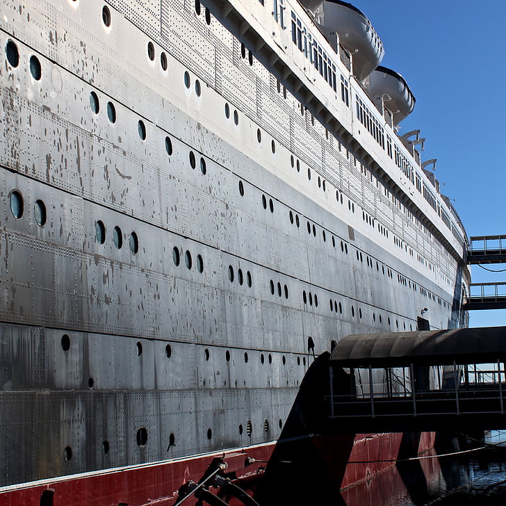 skib, falmede herlighed, Ocean liner, antik, Queen mary, nitter, rust