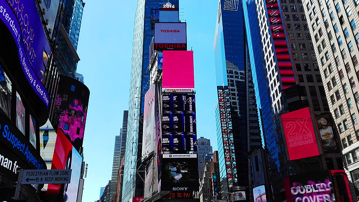 New Yorkissa, NYC, Yhdysvallat, Time square, kesällä, valo, kaupunkien