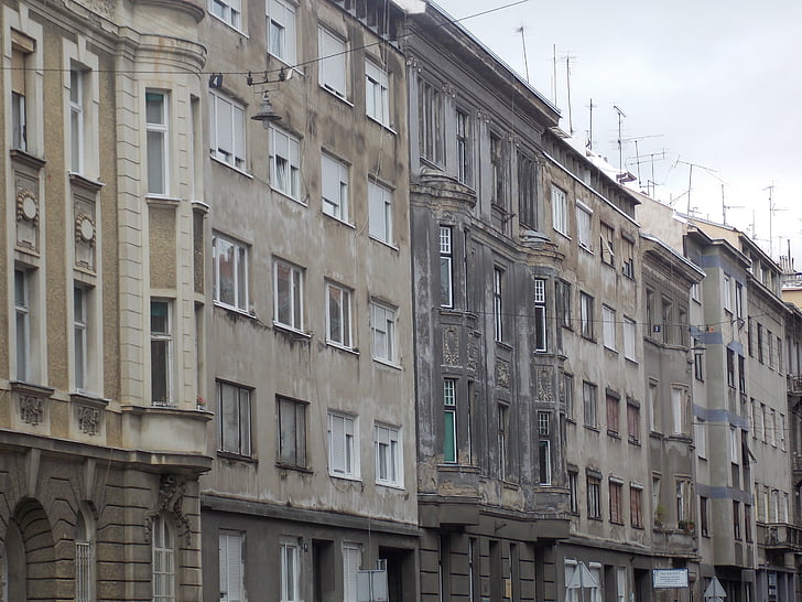 Zagreb, ville, Croatie (Hrvatska), architecture, bâtiment, rue, maisons