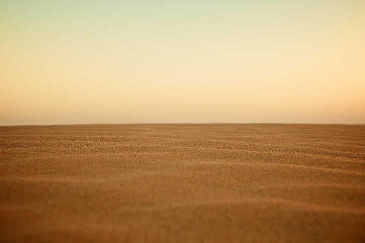 poušť, pole, horká, obloha, písečná poušť, krajina, Příroda