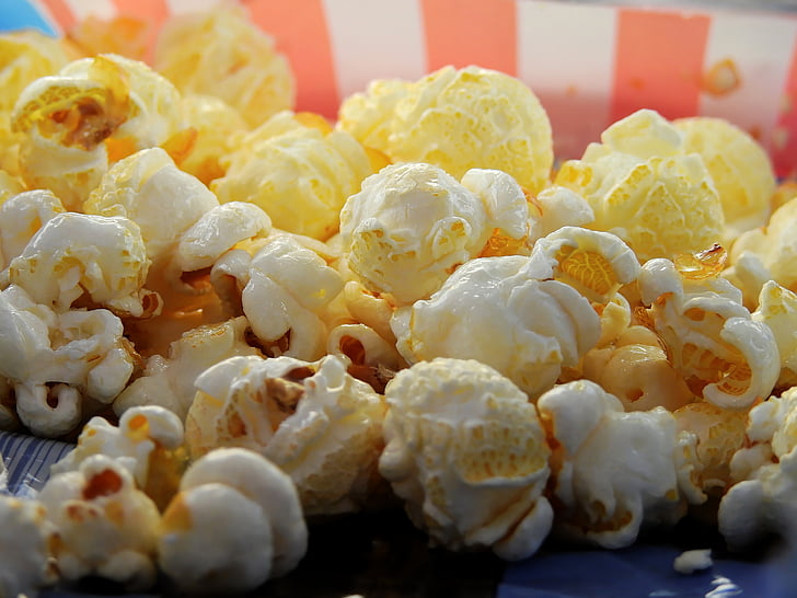popcorn, kukurydza, Kino, przekąska, słodkie, jedzenie, skubać