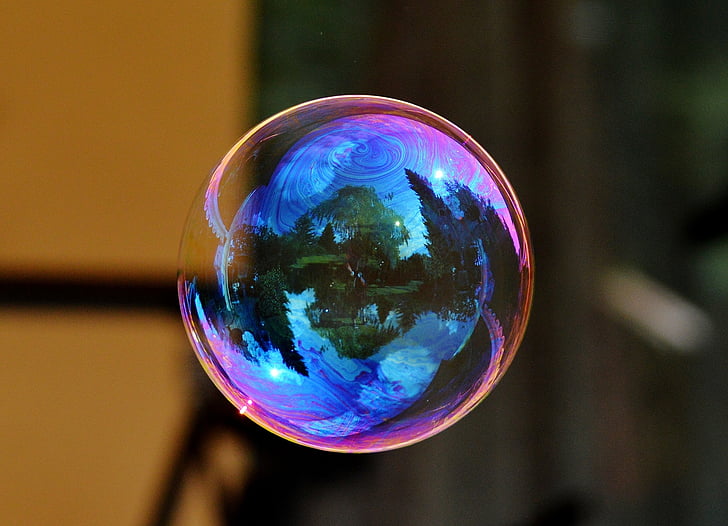 mydlová bublina, farebné, lopta, mydlovou vodou, robiť bubliny, plavák, zrkadlenie