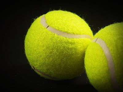 bola, raquete, Branco, amarelo, plano de fundo, closeup, isolado