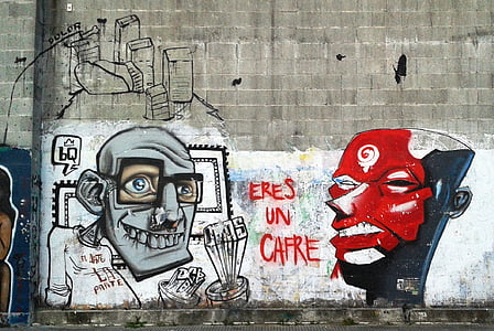 grafitas, Pontevedra, kad xunqueira, sienos, miesto, gatvės menas, Galisija