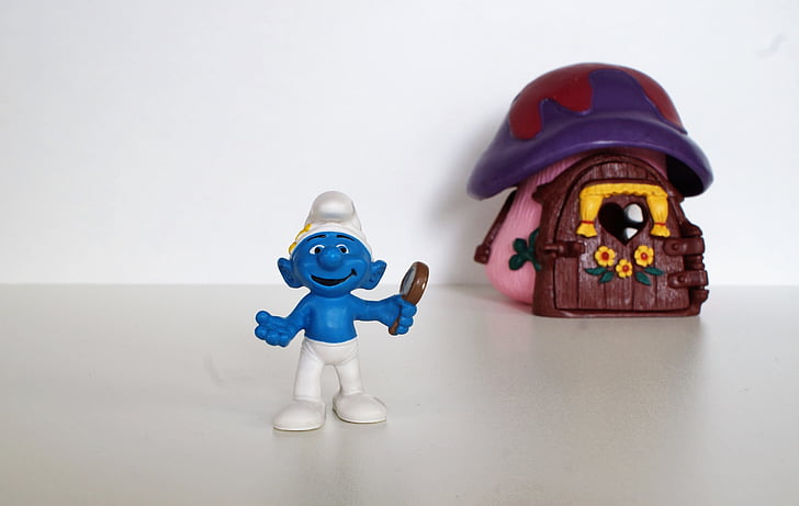 Smurf, Smurf, gambar, mainan, dekorasi, mengumpulkan, biru