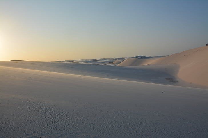 Lençois, dunes, sable, lagon, coucher de soleil, nature, paysage