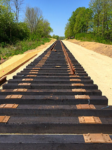 railroad, construction, railway, railroad track, ties, rails