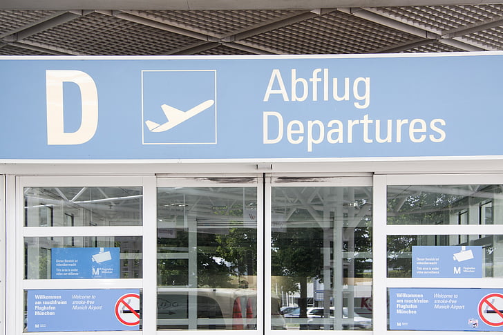 flygplats, internationella, München, arkitektur, byggnad, transport, avresa