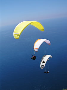 paragliding, parachute, sky, air, paraglider, dom, adventure