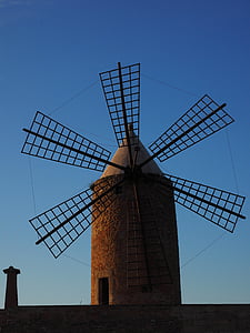 wiatrak, Mallorca, Młyn, energia wiatrowa, skrzydło, Energetyka wiatrowa, Wieża