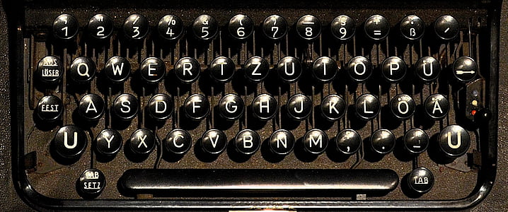 rašomoji mašinėlė, klaviatūra, raidės, mechaniškai, atostogos, senas rašomosios mašinėlės, šriftas