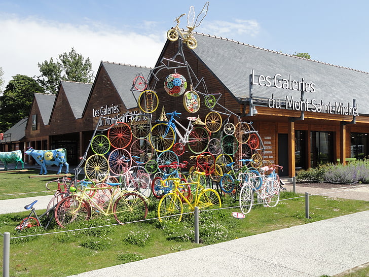 Mont saint michel, struktur, Tour de france, 2016, cyklar, installation
