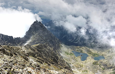 Tatrai, kalnai, Aukštuosiuose Tatruose, kraštovaizdžio, vaizdas iš viršaus, Gamta, Lenkija