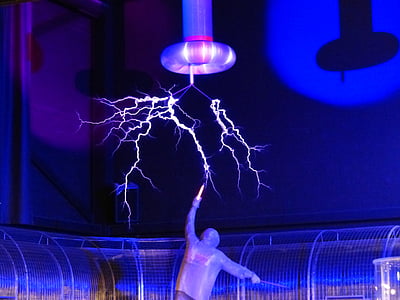 Flaix, bobina de Tesla, experimentar, alta tensió, física experimental, demostració, Mostra el