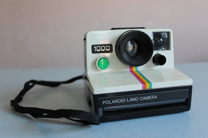 Polaroid, càmera, anyada, retro, vell, imatges, fotos