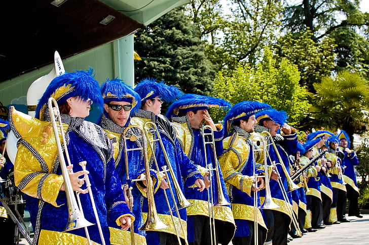 music, montreux, switzerland, blue, brass band, mood, lausanne