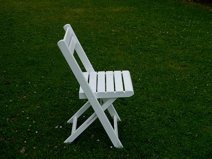 Krzesło ogrodowe, krzesło, ogród, biały, drewno