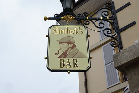Bar, štít, Scherlock, sú závislé, Pub, kaviareň, Poznámka: