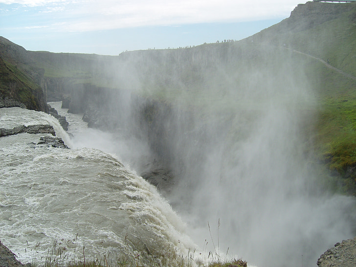 waterfall, gullfoss, force of nature, iceland, impressive, enormous, nature