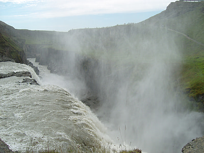 瀑布, gullfoss, 自然之力, 冰岛, 令人印象深刻, 巨大, 自然
