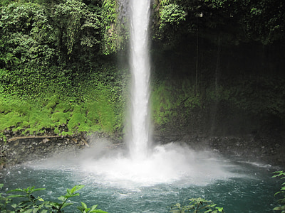 waterfall, costa rica, pond, landscape, wilderness, scenery, natural