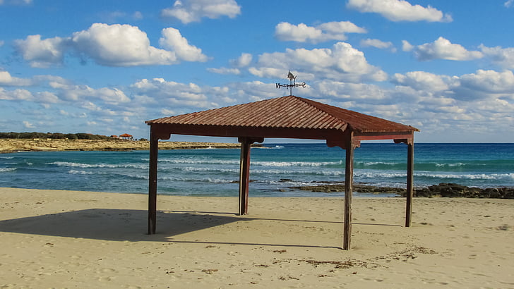 Kypros, Ayia napa, stranden, kiosk