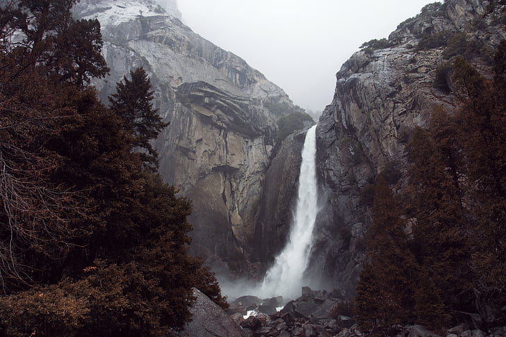 montaña, naturaleza, al aire libre, rocas, cascada
