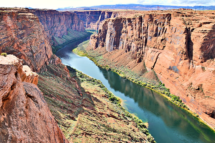 é.-u., Colorado river, pliage de fer à cheval, Rock - objet, scenics, nature, formation rocheuse