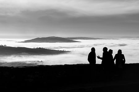 conversation, high, altitude, grianan of aileach, mountain, top, ring fort