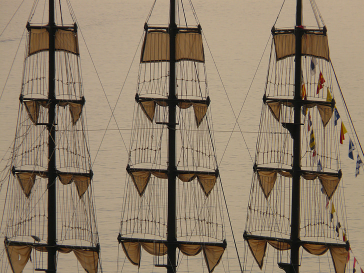 sail, ship, sailing vessel, hoist, hoisted, rigging, good standing