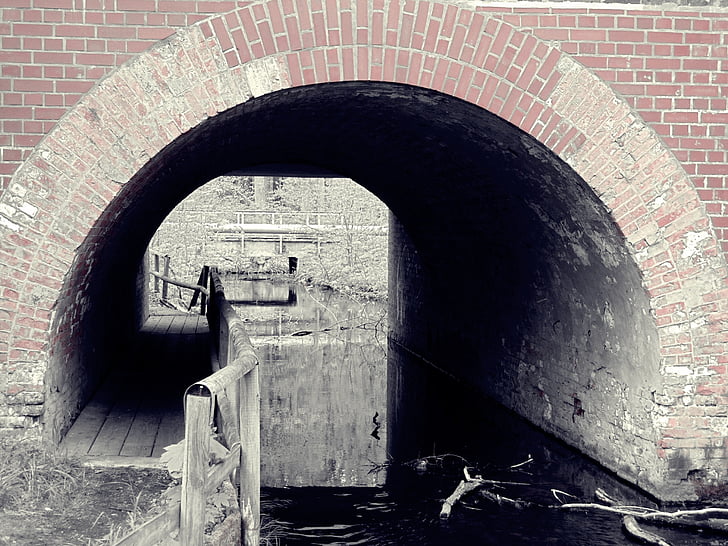túnel, passagem, sombra, passagem inferior, escuro, abertura, caminhos de ferro