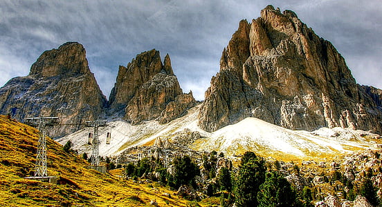Dolomitas, Val gardena, natureza, paisagem, Tirol do Sul, montanhas, Alpina