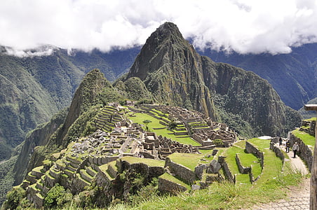 Peru, Andes, hory, nebe, Machu picchu, Inca, Architektura
