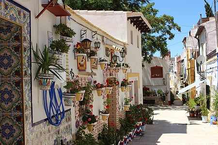 a santa Cruz környéken, Alicante, Costa blanca, turizmus, városi, Spanyolország, mediterrán