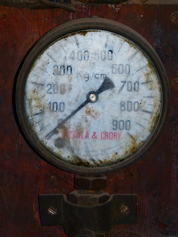 manómetre, indicador, pressió, vell, anyada, rellotge, instrument